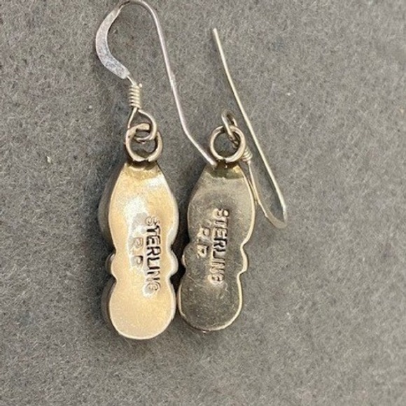 Vintage Silver & Turquoise Earrings & Bracelet Set 925 Sterling - Picture 10 of 11